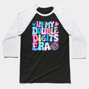 In My Double Digits Era Retro 10 Year Old 10Th Birthday Girl Baseball T-Shirt